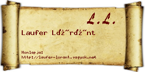 Laufer Lóránt névjegykártya
